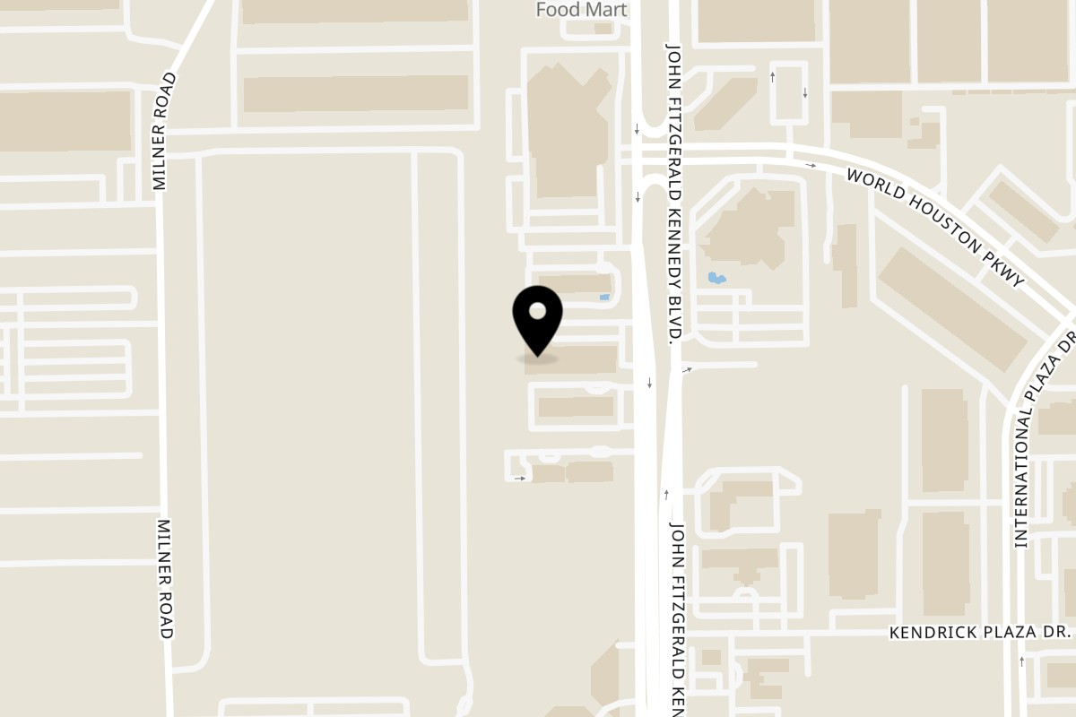 Map showing the location of Maza Pakistani Grill on 15655 John F Kennedy Blvd L in Houston